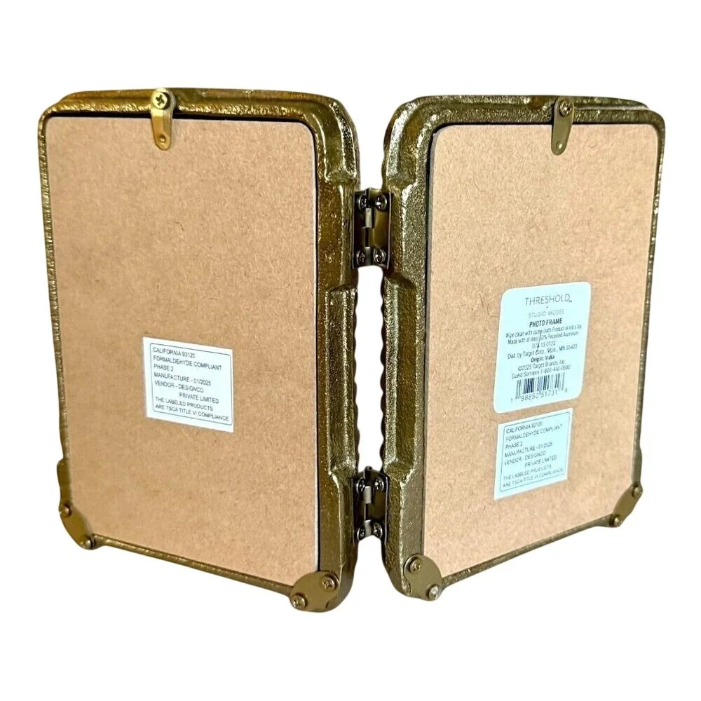 4x6 Metal Rope Folding Picture Frame Brass - Threshold Studio McGee, Target